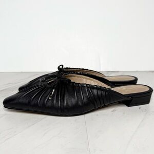Sam Edelman Julia Black Leather Pointy Toe Flat Mule 8 1/2 M
